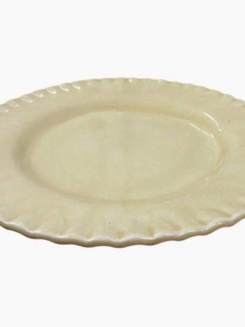 Pottery Barn Pie Crust Yellow 12.25” Oversized Dinner Plates Set of 6 Vintage